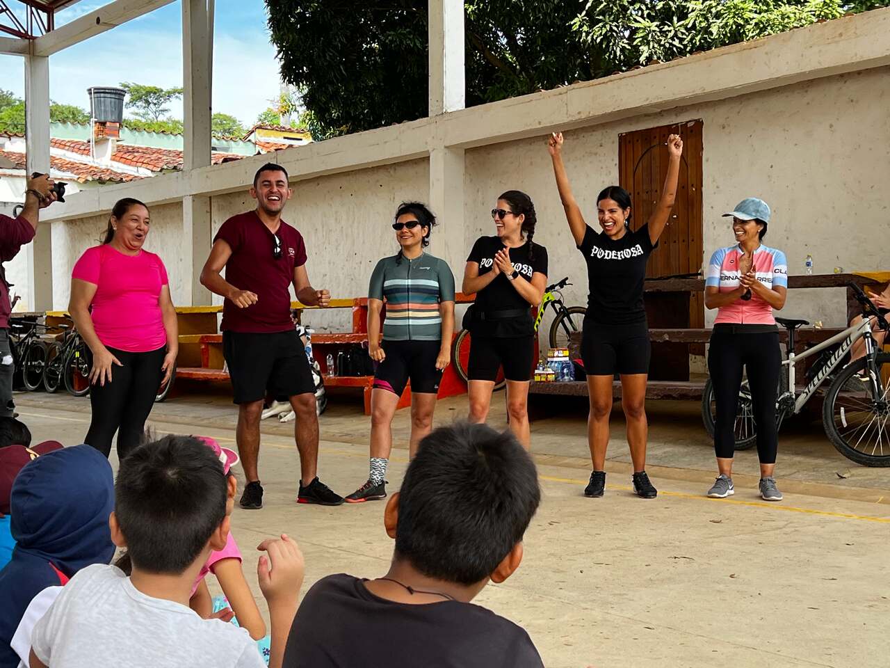 PCC and Caminos Nativos leaders meeting with children in the community